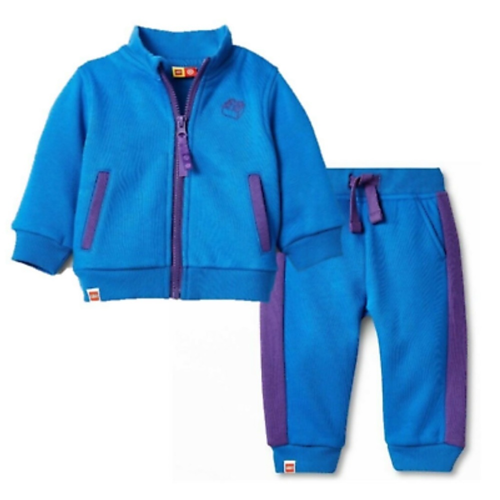 Baby Brick Embroidered Zip-Up Tracksuit Set LEGO Collection x Target, Blue, 18m